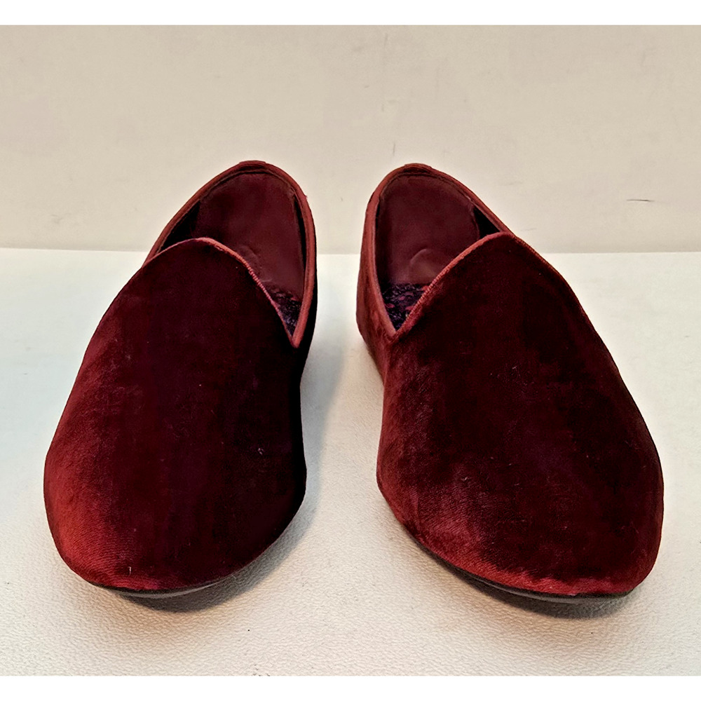 Birdies Womens Heron Flat Red Velvet Slip on Romantic Smoking Loafers US 10 - Picture 3 of 10